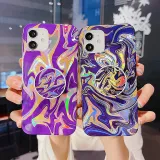 Colorful Laser Flash Powder Drop Proof Phone Case for iPhone13 12 11 Pro Max with Ring Buckle Bracket