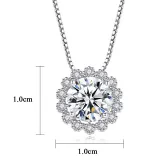 Sterling Silver Round Cut Moissanite Pendant Necklace