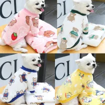 Dog Cat Clothes Coat Sweater Cartoon Costume Soft Warm Coral Fleece Outfit