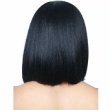 Women Synthetic Medium Straight Hair Wigs Middle Parting Bang Wig