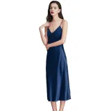 Women Sling Sleeveless Satin Silk Sleepwear V-Neck Maxi Dress Pajamas