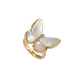 10K Rose Gold Butterfly Adjustable Gemstone Rings