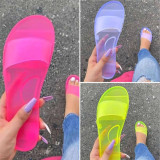 Women Jelly Transparent Flat Sandals Slippers