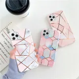 Electroplated Splicing Marbling Drop Proof Phone Case for iPhone13 12 11 Pro Max
