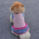 Pet Dog Cloth Sleeveless Polka Dots Mesh Puppy Cloth
