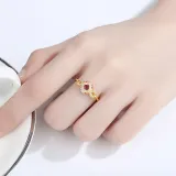 18K White Gold Semi Paved Zirconia Solitaire Princess Cut Rings