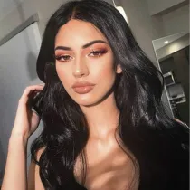 Women Synthetic Wigs Long Wavy Hair Middle Parting Curly Wig