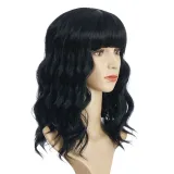 Women Synthetic Short Dye Wavy Hair Wigs Middle Parting Curly Wig