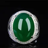 Jade Fashion Jewelry Inlaid Diamond Adjustable Size Women Ring
