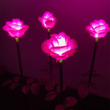 LED Artificial Flower Lights Fabric Artificial Wedding Decoration Rose Flower Lighting Outdoor