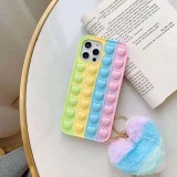 Pop It Fidget Toys Heart Shape Soft Silicone iPhone Case For iPhone 12 11 Pro Max 12