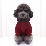 Pet Small Dog Solid Color Hooded Sweatshirt with Pocket Puppy Cloth