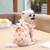 Pet Dog Cloth Bulldog Cute Polka Dot Bear Puppy Cloth with Pocket