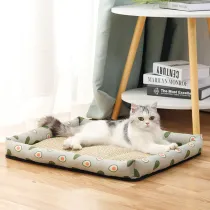 Summer Ice Silk Rattan Pet Mat Rectangle Pet Pad Nest Kennel