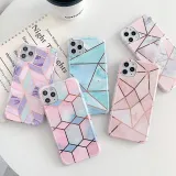 Electroplated Splicing Marbling Drop Proof Phone Case for iPhone13 12 11 Pro Max