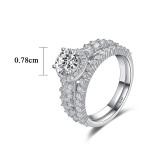 Sterling Silver Solitaire Round Cut Pave Moissanite Rings