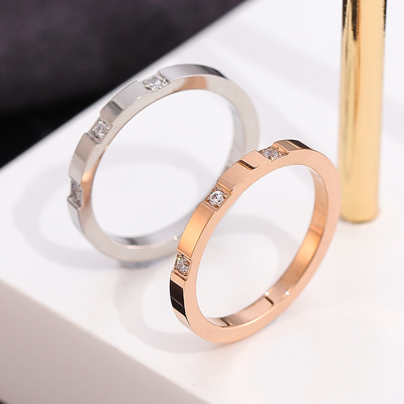 Golden Silver Zircon CNC Fashion Jewelry Inlaid Diamond Women Ring