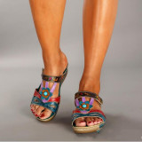 Women Boho Bohemia Open Toe Wedge Sandal Slippers