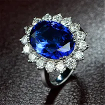 Zircon Fashion FloweWomen Ring Jewelry Inlaid Diamond Adjustable Size Women Ring