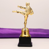 Taekwondo Statuette Golden Style Metal Trophy Award