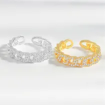 Silver Gold Zircon Stwis Jewelry Inlaid Diamond Adjustable Size Women Ring