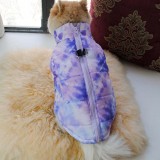 Pet Dog Cloth Winter Lattic Spider Printed Cotton Zipper Vest Puppy Cloth