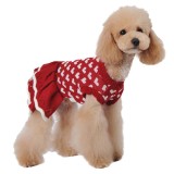 Pet Dog Cloth Love Heart Sweater Dress Dalily Outgoing Suit