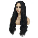 Women Long Wavy Hair Wigs Middle Parting Curly Wig
