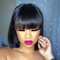 Women Short Cut Bob Wig With Bangs