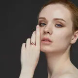 Rose Red Zircon Fashion Jewelry Inlaid Diamond Adjustable Size Women Ring