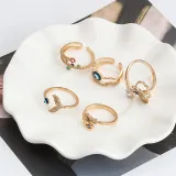 Rose Gold Zircon Eye Of The Demon Moon Jewelry Inlaid Diamond Adjustable Size Women Ring