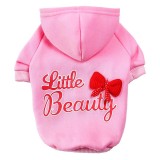 Pet Dog Cloth Little Beauty Hooded Sweatshirt with Tow Rope Hole