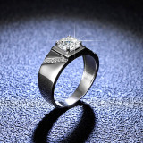 Sterling Silver Semi Pave Diamonds Solitaire Round Cut Sparking Moissanite Rings