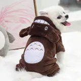 Pet Dog Clothes Cartoon Totoro Hoodie Flannel Sleepwear With Hat