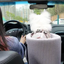 Removable Portable Wave Point Stripe Lattice Car Safety Seat Dog Nest Mat Pet Cushion