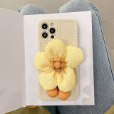 3D Sunflower Heart Frame Drop Proof Phone Case for iPhone13 12 11 Pro Max