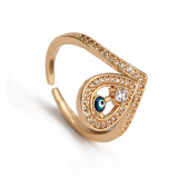 Rose Gold Zircon Eye Of The Demon Moon Jewelry Inlaid Diamond Adjustable Size Women Ring
