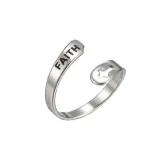FAITH Fashion Jewelry Inlaid Diamond Adjustable Size Women Ring