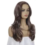Women Synthetic Fluffy Curls Hair Wigs Medium Curly Hair Middle Parting Wig