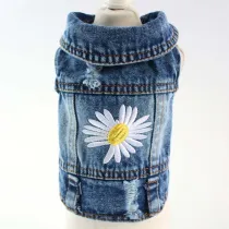 Pet Small Dog Daisy Pattern Denim Vest Puppy Cloth