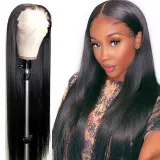 Women Synthetic Long Straight Natural Hair Wigs Middle Parting Wig