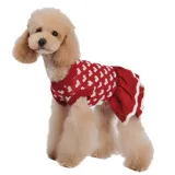 Pet Dog Cloth Love Heart Sweater Dress Dalily Outgoing Suit