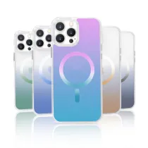 Gradient Magnetic Attraction Frosting Wireless Charging Drop Proof Phone Case for iPhone13 12 11 Pro Max