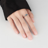 Silver Zircon Fisheye Fashion Jewelry Inlaid Diamond Adjustable Size Women Ring