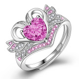 Silver Zircon Double Swan Love Fashion Jewelry Inlaid Diamond Adjustable Size Women Ring