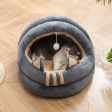 Cat Ear Shaped Flannel Dog Nest Pet Kennel