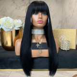 Women‘s Long Hair Wigs Synthetic Straight Hair Bangs Wigs