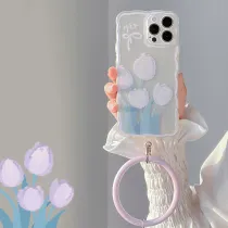 Purple Tulips Phone Case for iphone13 12 11 Pro Max