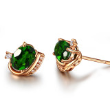 Emerald Pendant Chain Jewelry Necklaces Women Rings Jewelry Sets
