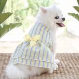 Pet Small Dog Lattice Apron Bowknot Puppy Cloth